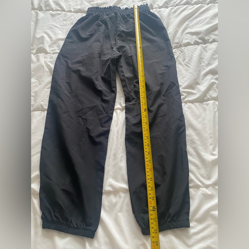 Women's Black Elastic-Waist Track Pants - Picture 4 of 5